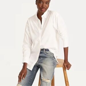 J. Crew Relaxed-fit Washed Cotton Poplin Shirt (Size 6) EXC New